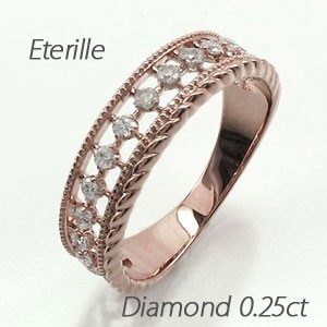 ダイヤモンド リング 指輪 ゴールド 18k ダイヤ アンティーク ミル 0.25ctの通販は