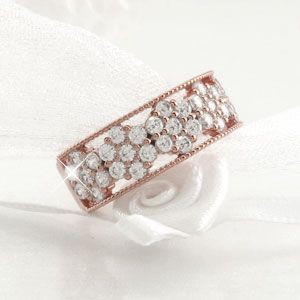 ダイヤモンド リング 指輪 ゴールド 18k フラワー アンティーク ミル 18金 K18 PG 1.00ctの通販は