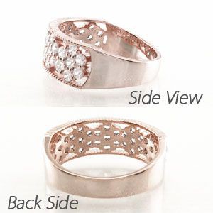 ダイヤモンド リング 指輪 ゴールド 18k フラワー アンティーク ミル 18金 K18 PG 1.00ctの通販は