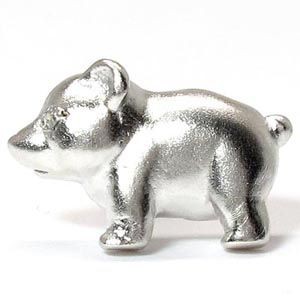 ラペルピン メンズ タイピン タイホルダー クマ 熊 アニマル 地金 ダイヤモンド プラチナ 900の通販は