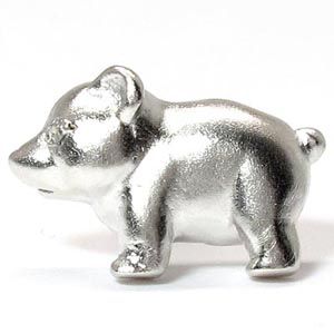 ラペルピン メンズ タイピン タイホルダー クマ 熊 アニマル 地金 ダイヤモンド SV925の通販は 5,394円