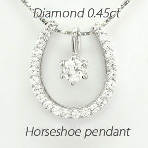 馬蹄 ネックレス レディース ダイヤモンド ゴールド 18k ペンダント ホースシュー 一粒 18金の通販は 53,280円