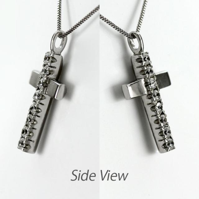 クロス ネックレス レディース ダイヤモンド ペンダント ゴールド 18k 十字架 シンプル プチ 18金 K18の通販は