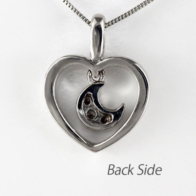 ハート ネックレス ダイヤモンド ゴールド ムーン 月 ペンダント 10金 K10の通販は