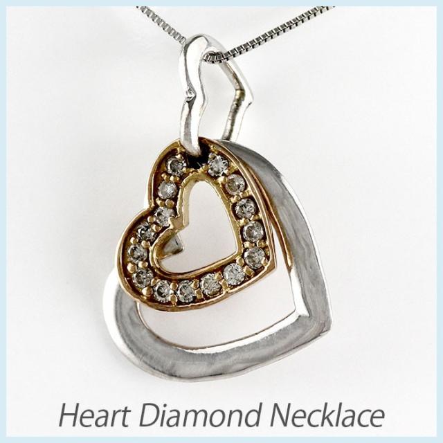ハート ネックレス ダイヤモンド ゴールドカラー ペンダント 18金 K18の通販は