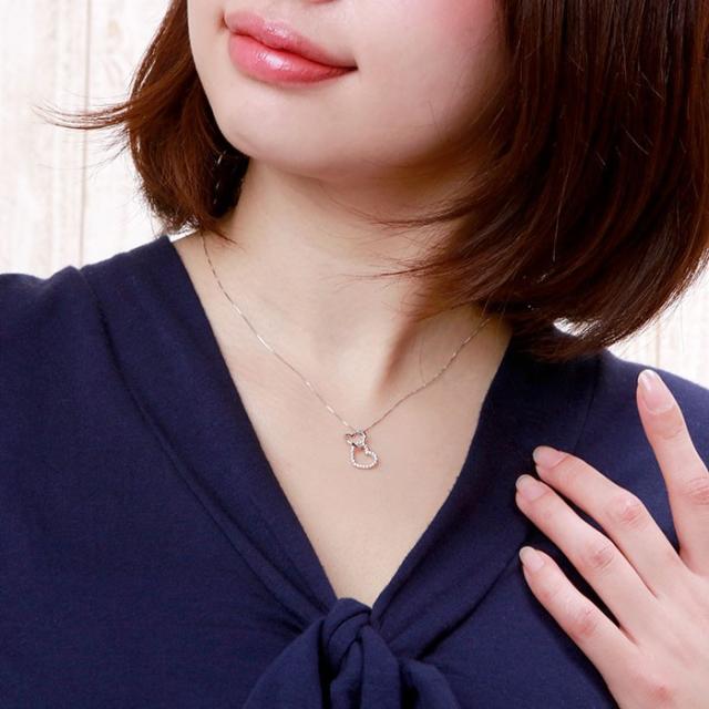 ハート ネックレス ダイヤモンド ゴールド ダブル 2連 ペンダント 18金  
