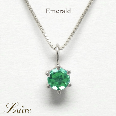一粒石 エメラルド ペンダント プチネックレス 【5月ノ誕生石】 k18ゴールドの通販は 30,800円