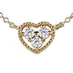 ダイヤモンド ネックレス トリロジー ハート ダイヤ0.10ct K18イエローゴールドの通販は 30,800円