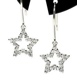 ダイヤ ピアス 星 フックピアス スター K18ホワイト/イエロー