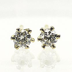 一粒石 ダイヤ0.15ct ダイヤピアス スタッドピアスK18YG K18 ゴールド