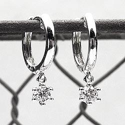 ダイヤ0.20ct フープピアス 天然ダイヤモンド 誕生日  シンプルの通販は