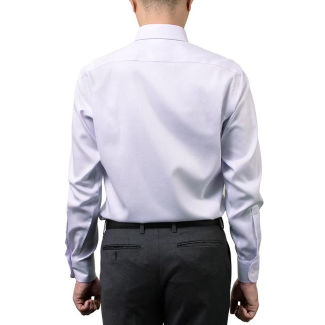 日清紡アポロコット スリムフィット 長袖 ワイシャツ スリムフィット メンズ 形態安定加工 パープル【CFD137-260】_4