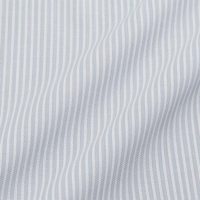 日清紡アポロコット 長袖 ワイシャツ メンズ 綿100％ 形態安定加工 グレー ストライプ セミワイ【CFD247-480】_2