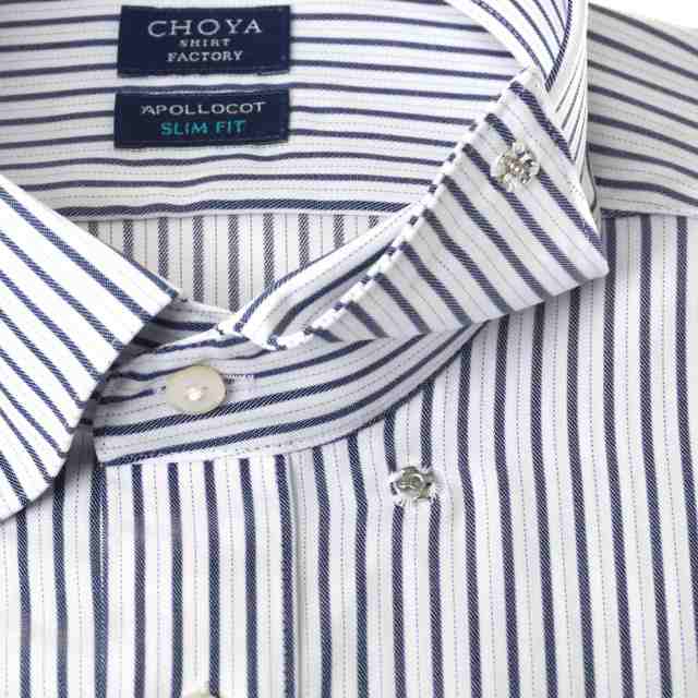 CHOYA SHIRT FACTORY 日清紡アポロコット スリムフィット ノーアイロン 長袖 ワイ【CFD927-455】