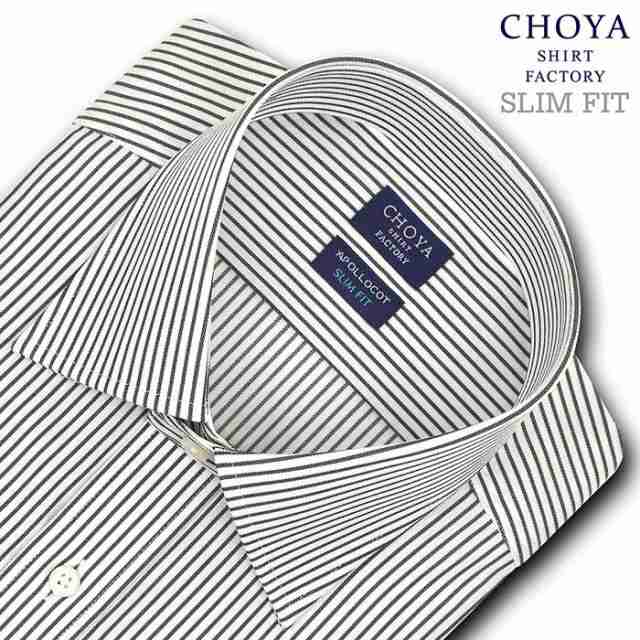 CHOYA SHIRT FACTORY スリムフィット 日清紡アポロコット 長袖 ワイシャツ メンズ 【CFD942-485】