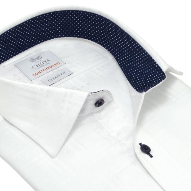 長袖 ワイシャツ メンズ 綿100％ 形態安定加工 ホワイト ドビー ワイド CHOYA CONTE【CLD106-200】_9