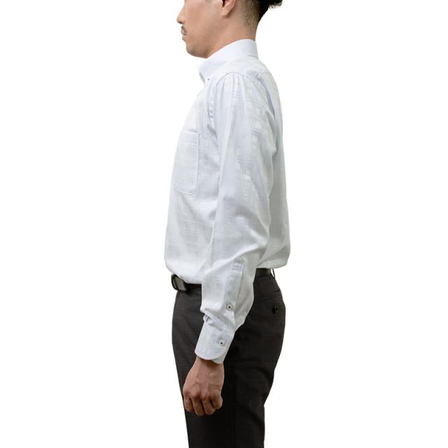 長袖 ワイシャツ メンズ 綿100％ 形態安定加工 ブルードビー 格子柄 ボタンダウン CHOYA【CLD107-250】_3