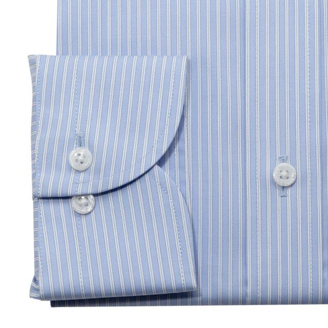 長袖 ワイシャツ メンズ 綿100％ 形態安定加工 ブルー ストライプ ボタンダウンカラー CHOY【CLD900-450】_3