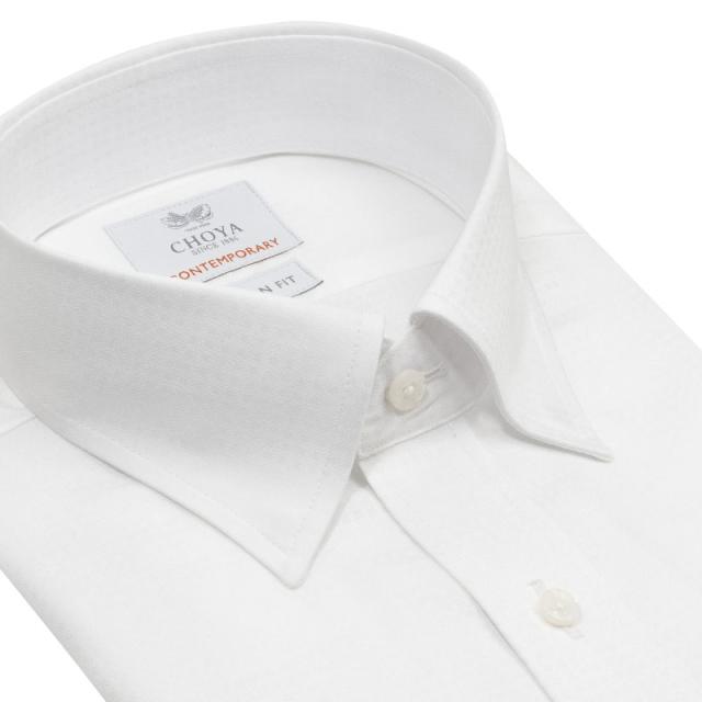 長袖 ワイシャツ メンズ 綿100％ 形態安定加工 白 ホワイト ドビー スナップダウン CHOYA【CLD902-200】_5