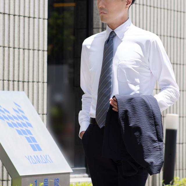ワイシャツ 長袖 メンズ ノーアイロン 吸水速乾 防菌防臭加工 ストレッチ 夏素材 高機能 冷感 冷却 【CMD325】_9