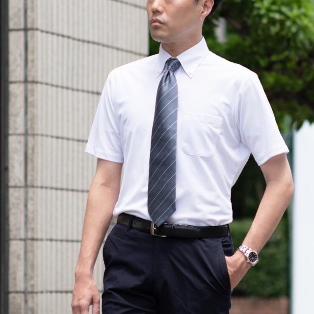 ワイシャツ 半袖 メンズ ノーアイロン 吸水速乾 防菌防臭加工 ストレッチ 夏素材 高機能 冷感 冷却 【CMN625】_9