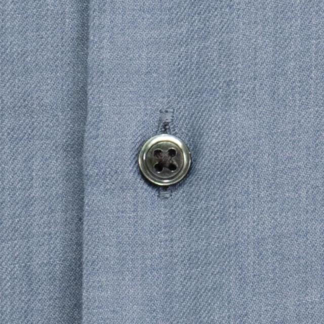 シャツ カジュアルシャツ スタンドカラー バンドカラー ブルー 無地