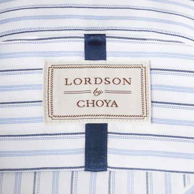 LORDSON by CHOYA 長袖 ワイシャツ メンズ 春夏秋冬 形態安定加工 ブルーストライプ【COD912-455】