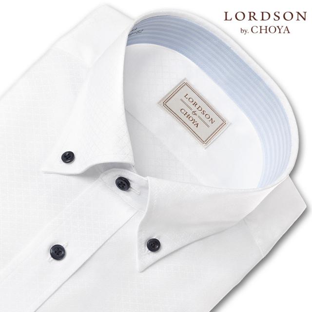 LORDSON by CHOYA 長袖 ワイシャツ メンズ 春夏秋冬 形態安定加工 白ドビー ダイヤ【COD913-200】_1