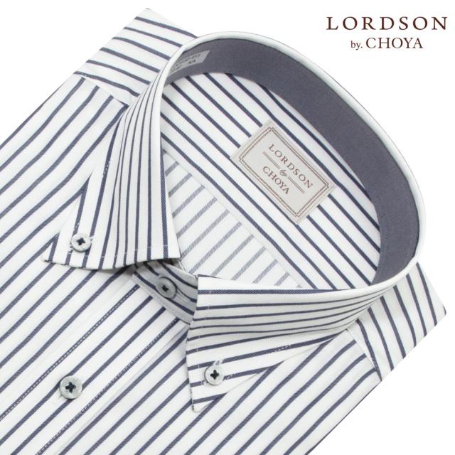 LORDSON by CHOYA ロードソン 長袖 ワイシャツ メンズ 形態安定加工 ネイビー 紺 【COD930-455】_1