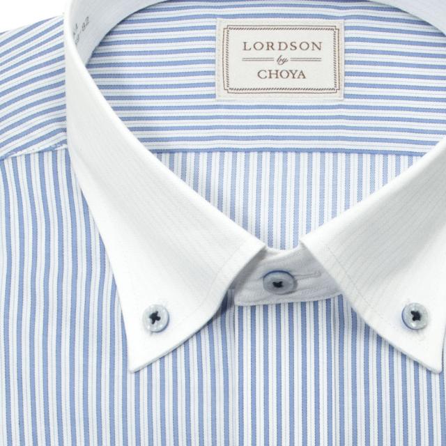 LORDSON by CHOYA ロードソン 長袖 ワイシャツ メンズ 形態安定加工 ブルー ストラ【COD932-450】_4