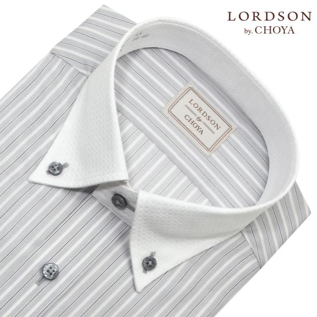 LORDSON by CHOYA ロードソン 長袖 ワイシャツ メンズ 形態安定加工 グレー ストラ【COD932-480】_1
