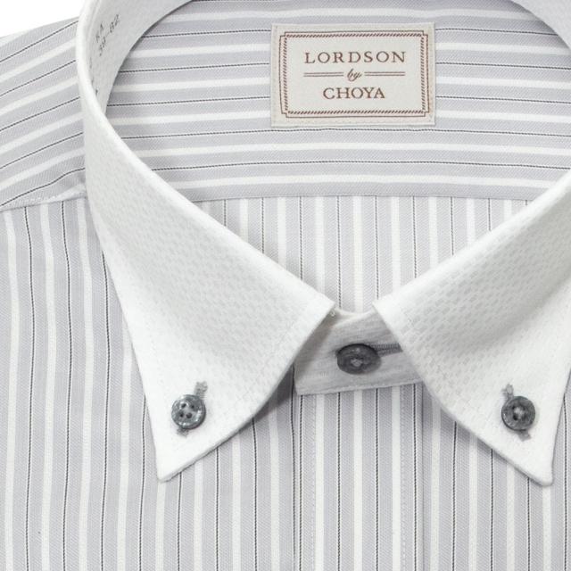 LORDSON by CHOYA ロードソン 長袖 ワイシャツ メンズ 形態安定加工 グレー ストラ【COD932-480】_4