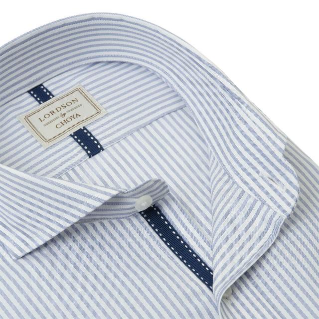 LORDSON by CHOYA 半袖 ワイシャツ メンズ 夏 形態安定加工 ブルー ネイビー スト【CON528-455】 LORDSON by CHOYA 半袖 ワイシャツ メンズ 夏 形態安定加工 ブルー