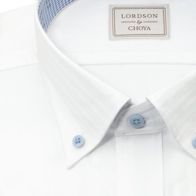 LORDSON by CHOYA 半袖 ワイシャツ メンズ 夏 形態安定加工 白 ホワイト ドビー 【CON610-200】_3
