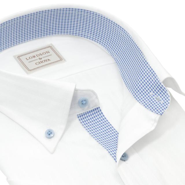 LORDSON by CHOYA 半袖 ワイシャツ メンズ 夏 形態安定加工 白 ホワイト ドビー 【CON610-200】_4