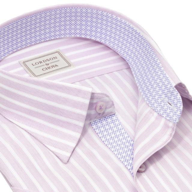 LORDSON by CHOYA 半袖 ワイシャツ メンズ 夏 形態安定加工 パープル