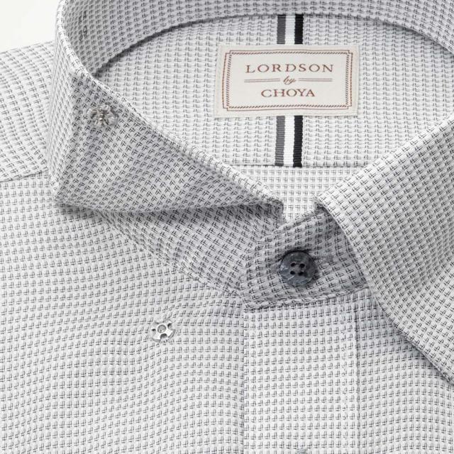 LORDSON by CHOYA 半袖 ワイシャツ メンズ 夏 形態安定加工 グレー ドビー スナッ【CON613-280】_3