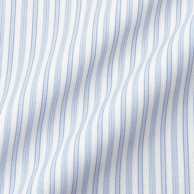 LORDSON by CHOYA 半袖 ワイシャツ メンズ 夏 形態安定加工 ブルー ストライプ ボ【CON615-450】_2