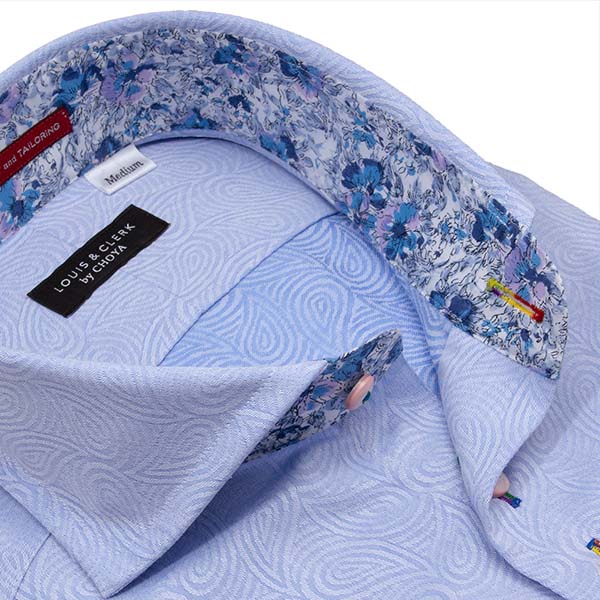 国産 長袖 綿100% ドレスシャツ レギュラーフィット カッタウェイ