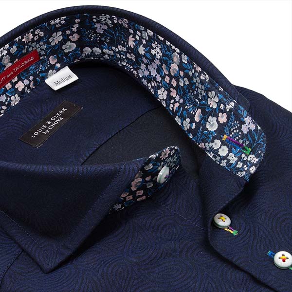 国産 長袖 綿100% ドレスシャツ レギュラーフィット カッタウェイ