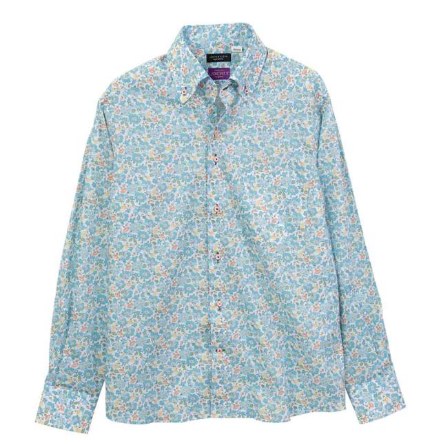 リバティプリント ミセス･ストーンリー タナローン ＜Mrs Stoneley＞ ブルー 花柄 国産【RLD927-850】