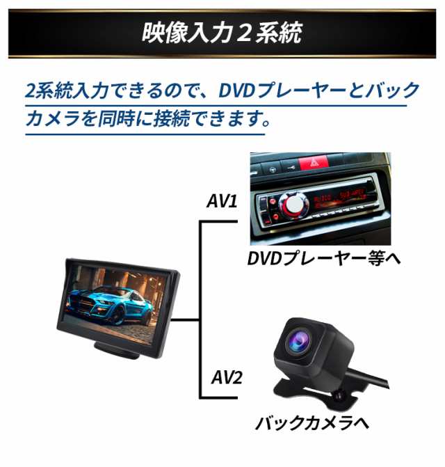 オンダッシュモニター 5インチ バックカメラ セット CCDセンサー 広角 ...