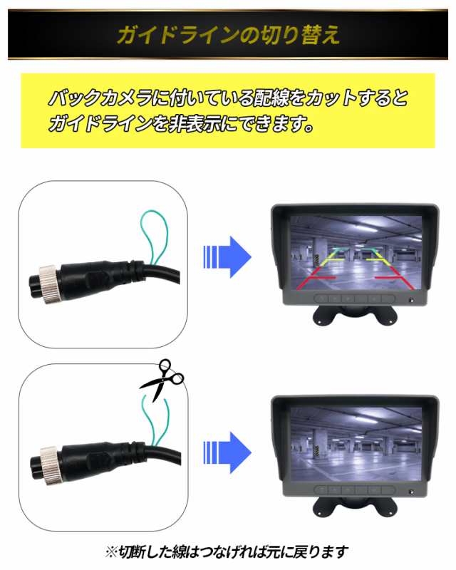 AHDバックカメラモニターセット ケーブル1本接続 SONYセンサー 7インチバックモニター 高画質 720P 12V/24V対応 正像鏡像切替可能  ノイズ対策 高感度センサー IP68防水 ２年間保証