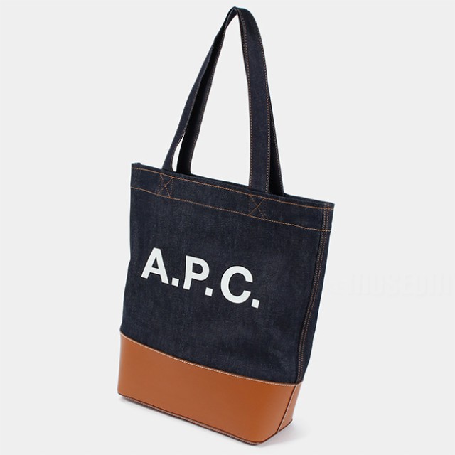 APC A.P.C. アーペーセー レザー×デニム トートバッグ tote axelle