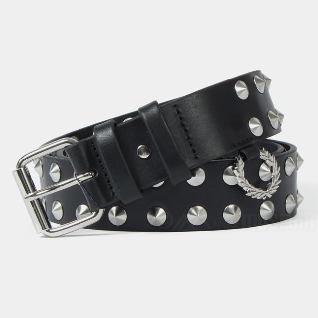 【新品未使用】 FRED PERRY フレッド ペリー ベルト レザー スタッズ RAF SIMONS STUDDED LEATHER BELT SBT4422 【サイズ34/BLACK】