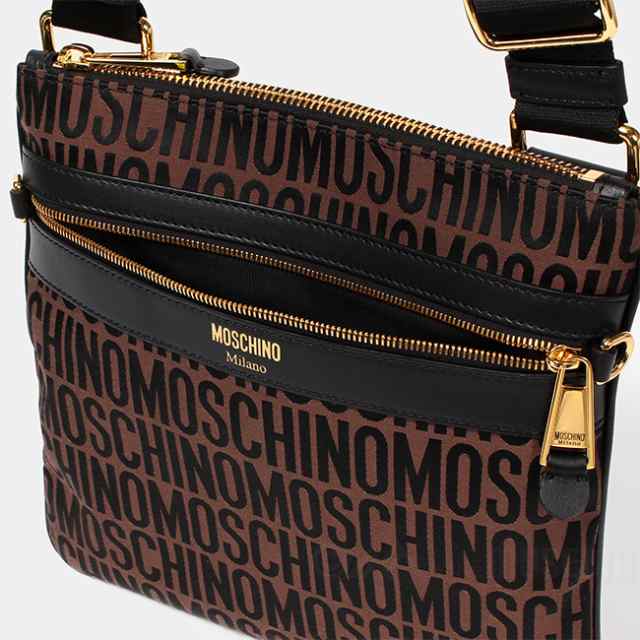 【新品未使用】 MOSCHINO モスキーノ ショルダーバッグ ALLOVER LOGO SHOULDER BAG A74078268 【FANTASIA MARRONE】