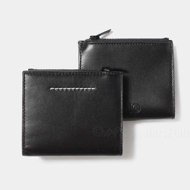 MM6 Maison Margiela エムエムシックスメゾンマルジェラ ナンバーロゴ 二つ折りレザーウォレット 財布 S54UI0128 ブラック