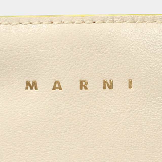 【新品未使用】 MARNI マルニ トート ショルダー レザー製MUSEO SOFTスモールバッグ SHMP0018U1 P2644 【TALC/LIGHT LIME/TABASCO】