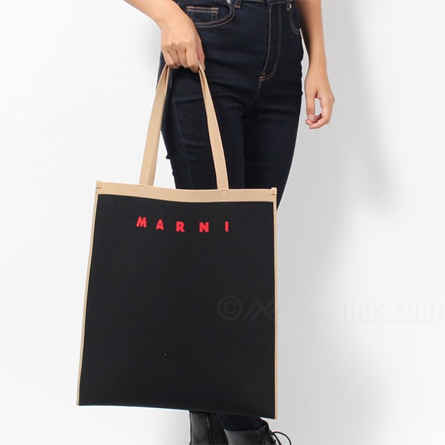 MARNI マルニ トートバッグ ジャカード製バッグ FLAT SHOPPING BAG ...