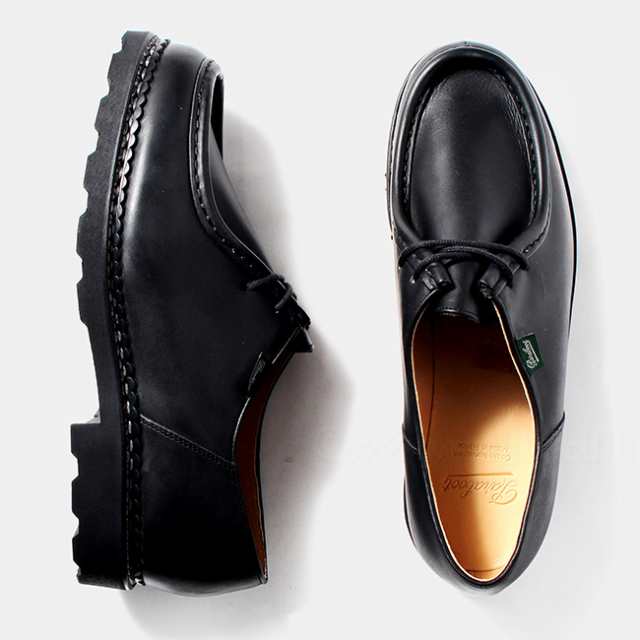 【新品未使用】 パラブーツ Paraboot ミカエル MICHAEL チロリアン レザーシューズ 革靴 ノワール Lisse Noir ブラック BLA 【EU43：約27.5cm】